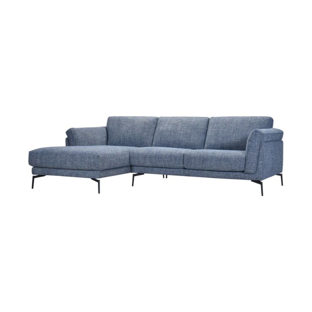 Latina Fabric Corner Lounge Suite - Denim Blue-LHF image 0